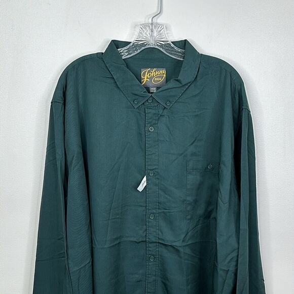 Johnny Bigg Men's Size 4XL Big & Tall Lincoln Lyocell Button Down Shirt in Pine - Picture 2 of 7